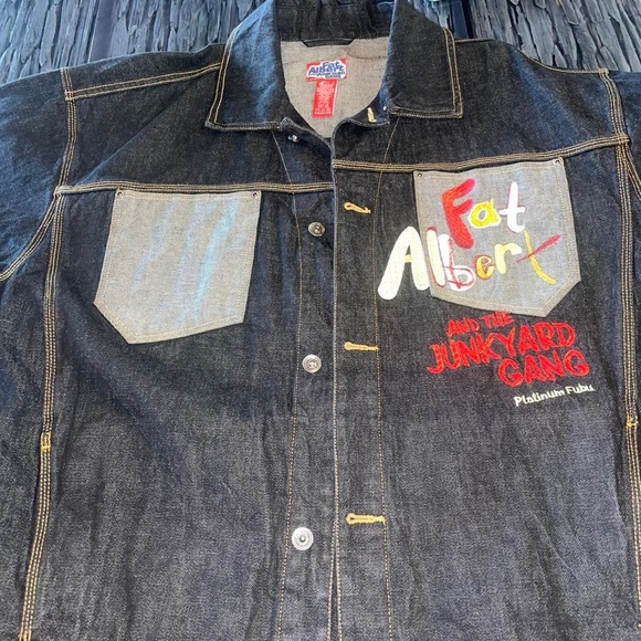 SUPER RARE VINTAGE FAT ALBERT AND THE JUNKYARD GANG JEAN JACKET DEADSTOCK XXL - Picture 4 of 4